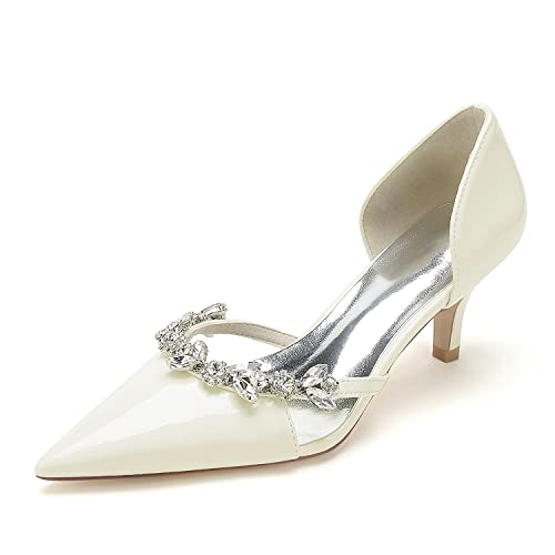 GHSIRUEU Damen Brautschuhe Kätzchenabsatz Lackleder Absatzschuhe Partei Abendschuhe mit Strass,Beige,42 EU GHSIRUEU Damen Brautschuhe Kätzchenabsatz Lackleder Absatzschuhe Partei Abendschuhe mit Strass,Beige,42 EU von GHSIRUEU