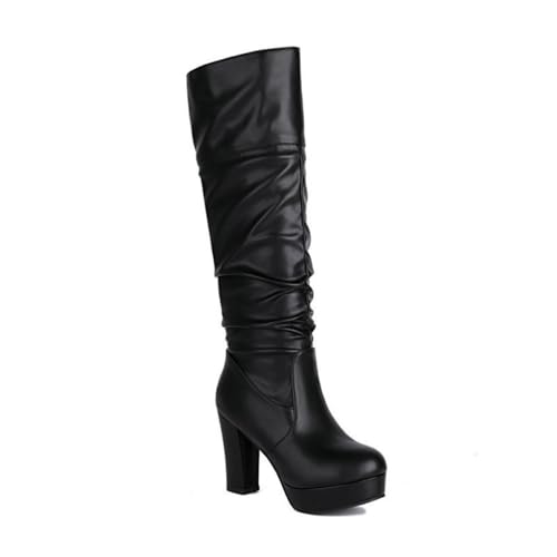 GHSIRUEU Damen Kniehohe Plattform Stiefel Comfort Gefüttert Hoher Absatz Reitstiefel Lange Schlauchstiefel,Schwarz,43 EU GHSIRUEU Damen Kniehohe Plattform Stiefel Comfort Gefüttert Hoher Absatz Reitstiefel Lange Schlauchstiefel,Schwarz,43 EU von GHSIRUEU
