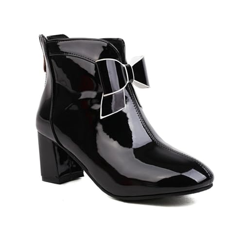GHSIRUEU Damen Mode Kurze Stiefel Blockabsatz Chelsea Stiefel Reißverschluss Anzugstiefel Mit Krawatte,Schwarz,37 EU GHSIRUEU Damen Mode Kurze Stiefel Blockabsatz Chelsea Stiefel Reißverschluss Anzugstiefel Mit Krawatte,Schwarz,37 EU von GHSIRUEU