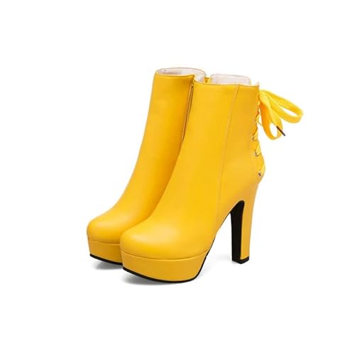 GHSIRUEU Damen Mode Kurze Stiefel Plateau Chelsea Stiefel Seitlicher Reißverschluss Anzugstiefel,Gelb,42 EU GHSIRUEU Damen Mode Kurze Stiefel Plateau Chelsea Stiefel Seitlicher Reißverschluss Anzugstiefel,Gelb,42 EU von GHSIRUEU