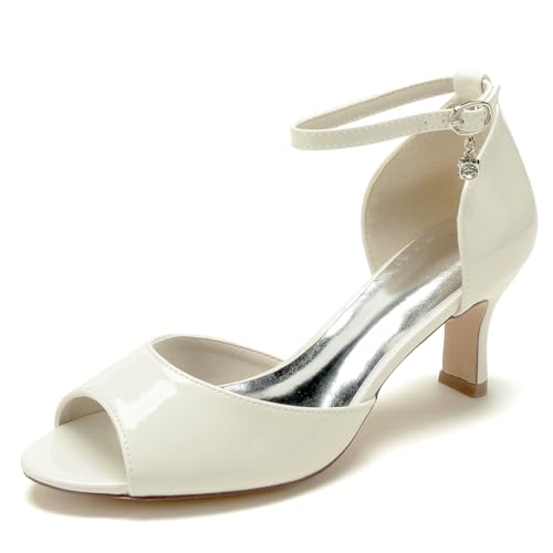 GHSIRUEU Damen Mode Sandalen Peep Zehen Lackleder Knöchelriemen Kätzchenabsatz Absatzschuhe,Beige,37 EU GHSIRUEU Damen Mode Sandalen Peep Zehen Lackleder Knöchelriemen Kätzchenabsatz Absatzschuhe,Beige,37 EU von GHSIRUEU