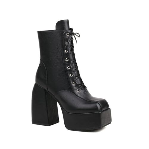 GHSIRUEU Damen Plateau Stiefel Mode Blockabsatz Gothic Punk Motorradstiefel Mit Reißverschluss,Schwarz,37 EU GHSIRUEU Damen Plateau Stiefel Mode Blockabsatz Gothic Punk Motorradstiefel Mit Reißverschluss,Schwarz,37 EU von GHSIRUEU
