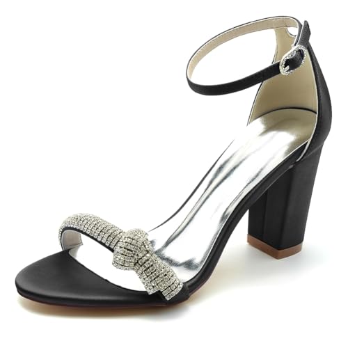 GHSIRUEU Damen Sandalen Offener Zeh Blockabsatz Knöchelriemen Sommer Partei Hochzeit Abendschuhe,Schwarz,37 EU GHSIRUEU Damen Sandalen Offener Zeh Blockabsatz Knöchelriemen Sommer Partei Hochzeit Abendschuhe,Schwarz,37 EU von GHSIRUEU
