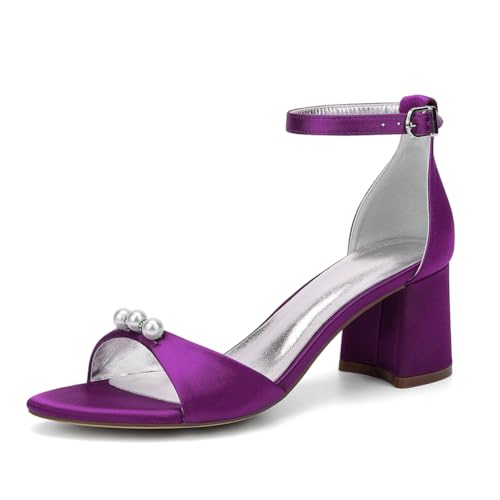 GHSIRUEU Damen Sommerschuhe mit Absatz Offener Zeh Knöchelriemen Blockabsatz Schuhe Partei Abendschuhe mit Perle,Lila,42 EU GHSIRUEU Damen Sommerschuhe mit Absatz Offener Zeh Knöchelriemen Blockabsatz Schuhe Partei Abendschuhe mit Perle,Lila,42 EU von GHSIRUEU