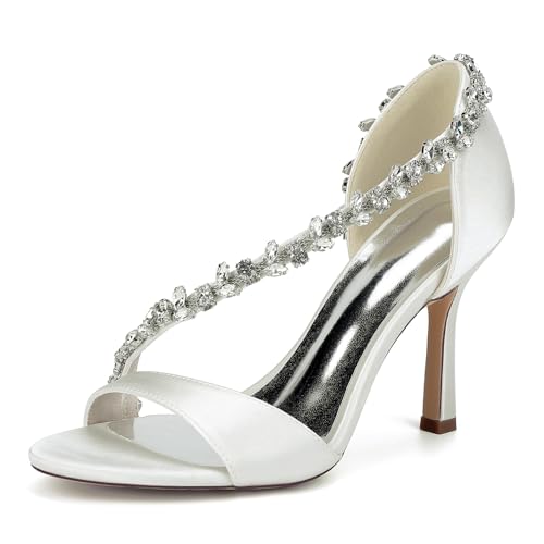 GHSIRUEU Hochzeitsschuhe Damen Offener Zeh Klassisch 8.5CM Stöckel Absatz Hochzeit Brautjungfernschuhe mit Strass,Elfenbein,40 EU GHSIRUEU Hochzeitsschuhe Damen Offener Zeh Klassisch 8.5CM Stöckel Absatz Hochzeit Brautjungfernschuhe mit Strass,Elfenbein,40 EU von GHSIRUEU