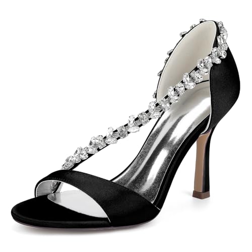 GHSIRUEU Hochzeitsschuhe Damen Offener Zeh Klassisch 8.5CM Stöckel Absatz Hochzeit Brautjungfernschuhe mit Strass,Schwarz,38 EU GHSIRUEU Hochzeitsschuhe Damen Offener Zeh Klassisch 8.5CM Stöckel Absatz Hochzeit Brautjungfernschuhe mit Strass,Schwarz,38 EU von GHSIRUEU