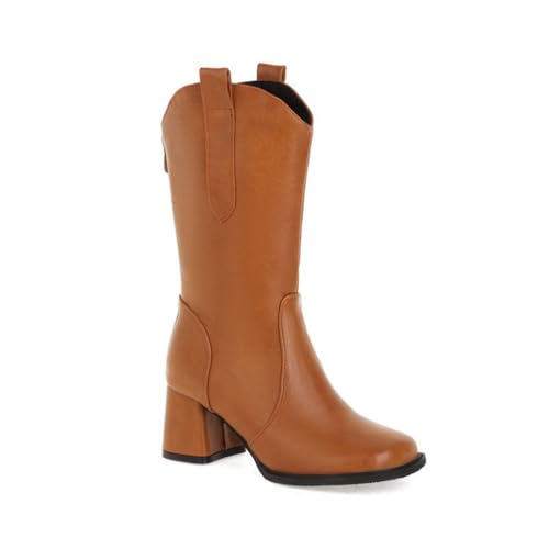 GHSIRUEU Western Cowboystiefel Für Damen Blockabsatz Leicht Gefüttert Schlupfstiefeletten Patchworkstiefel,Gelb,44 EU GHSIRUEU Western Cowboystiefel Für Damen Blockabsatz Leicht Gefüttert Schlupfstiefeletten Patchworkstiefel,Gelb,44 EU von GHSIRUEU
