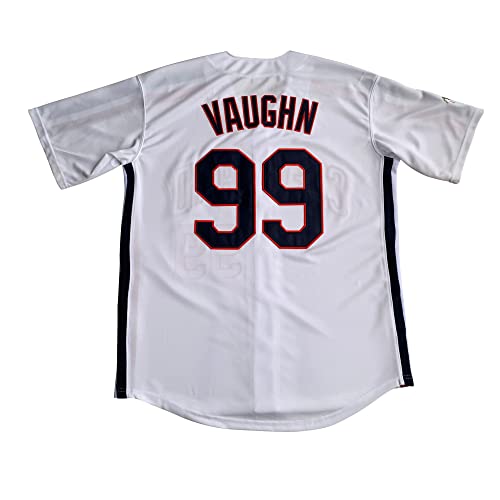 GHTPGT Herren Ricky Vaughn Movie Jersey 90s Hip Hop Stitched Sports Fan Baseball Trikots Stitched, Weiß, 3X-Groß von GHTPGT