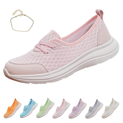 Damen Weiche Sohle Mesh Komfort Orthopädische Schuhe 2025 Slip On Casual Flat Walking Schuhe Leichte Weiche Sohle Bequeme Flache Fußgewölbeunterstützung, rose, 40 EU Damen Weiche Sohle Mesh Komfort Orthopädische Schuhe 2025 Slip On Casual Flat Walking Schuhe Leichte Weiche Sohle Bequeme Flache Fußgewölbeunterstützung, rose, 40 EU von GHTRHSB