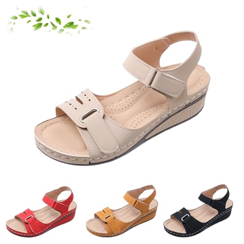 GHTRHSB 2025 Verbesserte weiche und stilvolle Keilsandalen für Damen, Keilsandalen mit Fußgewölbeunterstützung, bequeme Sommer-Slip-On Schuhe, beige, 38 EU GHTRHSB 2025 Verbesserte weiche und stilvolle Keilsandalen für Damen, Keilsandalen mit Fußgewölbeunterstützung, bequeme Sommer-Slip-On Schuhe, beige, 38 EU von GHTRHSB
