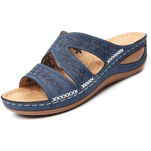 GHTRHSB Arch Support Wide Toe Box Open Toe Sandalen Slip On Wedge Platform Sommerschuhe Damen Orthopädische Sandalen mit Fußgewölbeunterstützung, blau, 37.5 EU GHTRHSB Arch Support Wide Toe Box Open Toe Sandalen Slip On Wedge Platform Sommerschuhe Damen Orthopädische Sandalen mit Fußgewölbeunterstützung, blau, 37.5 EU von GHTRHSB