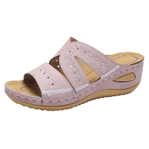 GHTRHSB Arch Support Wide Toe Box Open Toe Sandalen Slip On Wedge Platform Sommerschuhe Damen Orthopädische Sandalen mit Fußgewölbeunterstützung, rose, 39.5 EU GHTRHSB Arch Support Wide Toe Box Open Toe Sandalen Slip On Wedge Platform Sommerschuhe Damen Orthopädische Sandalen mit Fußgewölbeunterstützung, rose, 39.5 EU von GHTRHSB