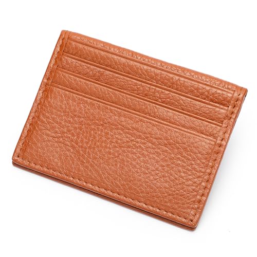 GHUHUALX Kartenetui für Damen, Orange/Abendrot im Zickzackmuster (Sunset Chevron), Arbeit von GHUHUALX