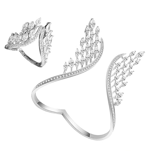GHUNT Engelsflügel-Armband mit Diamanten, verstellbar, feines Geschenk für Frauen, 18 K vergoldet, Armband im klassischen Stil, Weiß GHUNT Engelsflügel-Armband mit Diamanten, verstellbar, feines Geschenk für Frauen, 18 K vergoldet, Armband im klassischen Stil, Weiß von GHUNT