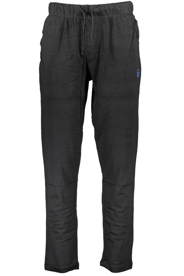 GIAN MARCO VENTURI 5-Pocket-Hose Schwarze Herren-Sporthose aus Baumwolle mit Kontrast und Stickerei von GIAN MARCO VENTURI