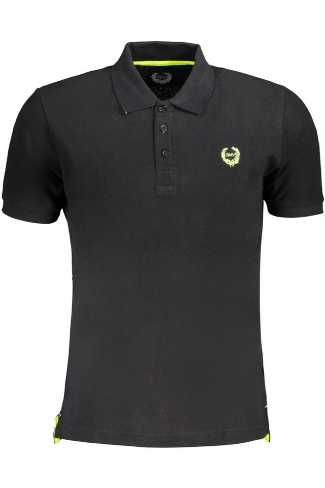 GIAN MARCO VENTURI Poloshirt Elegantes Herren Kurzarm-Poloshirt in Schwarz mit von GIAN MARCO VENTURI