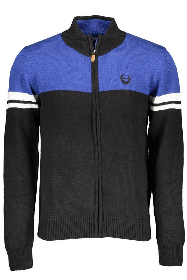 GIAN MARCO VENTURI Strickpullover Eleganter Herren-Cardigan in Schwarz mit Reißverschluss und Details von GIAN MARCO VENTURI