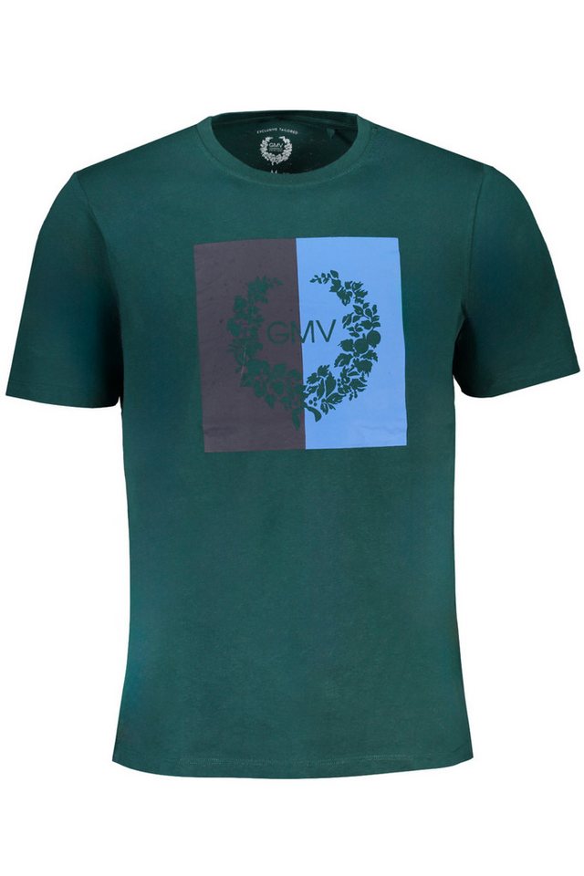 GIAN MARCO VENTURI T-Shirt Trendiges Herren T-Shirt Grün mit Logo-Print und von GIAN MARCO VENTURI