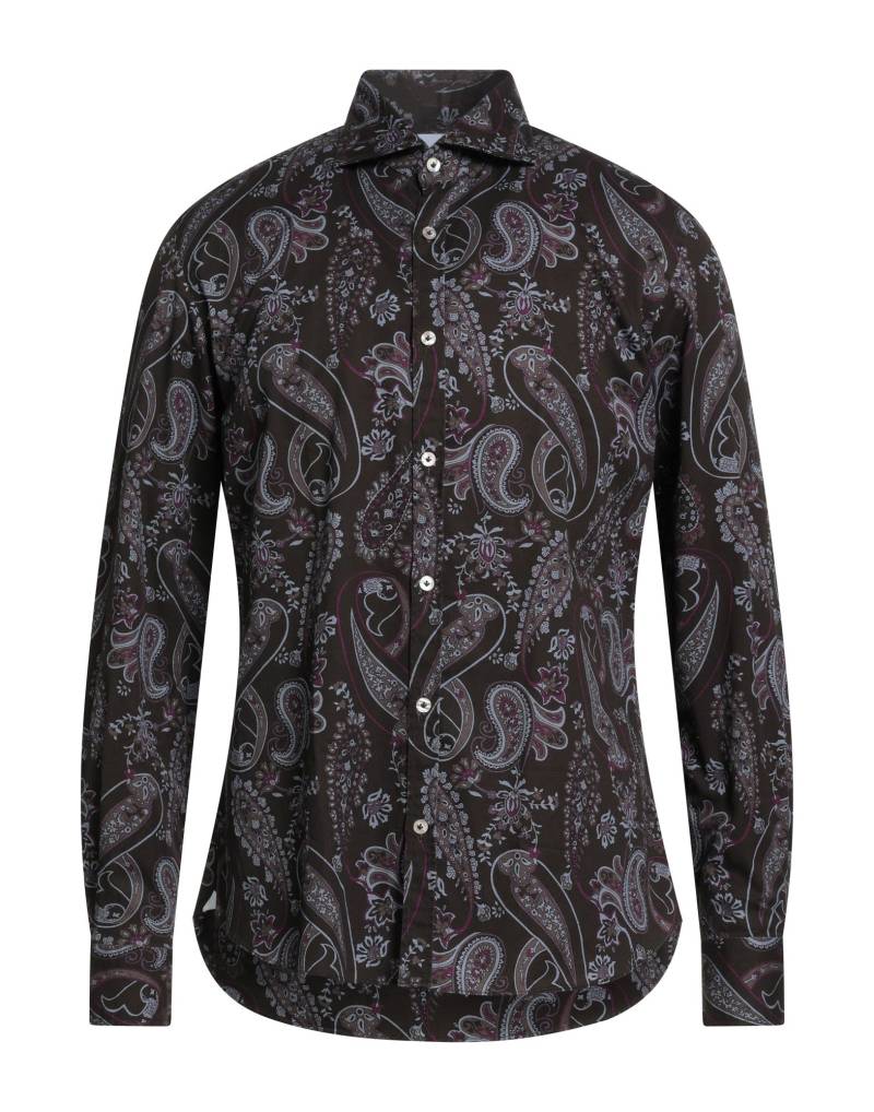 GIANNETTO PORTOFINO Hemd Herren Dunkelbraun von GIANNETTO PORTOFINO