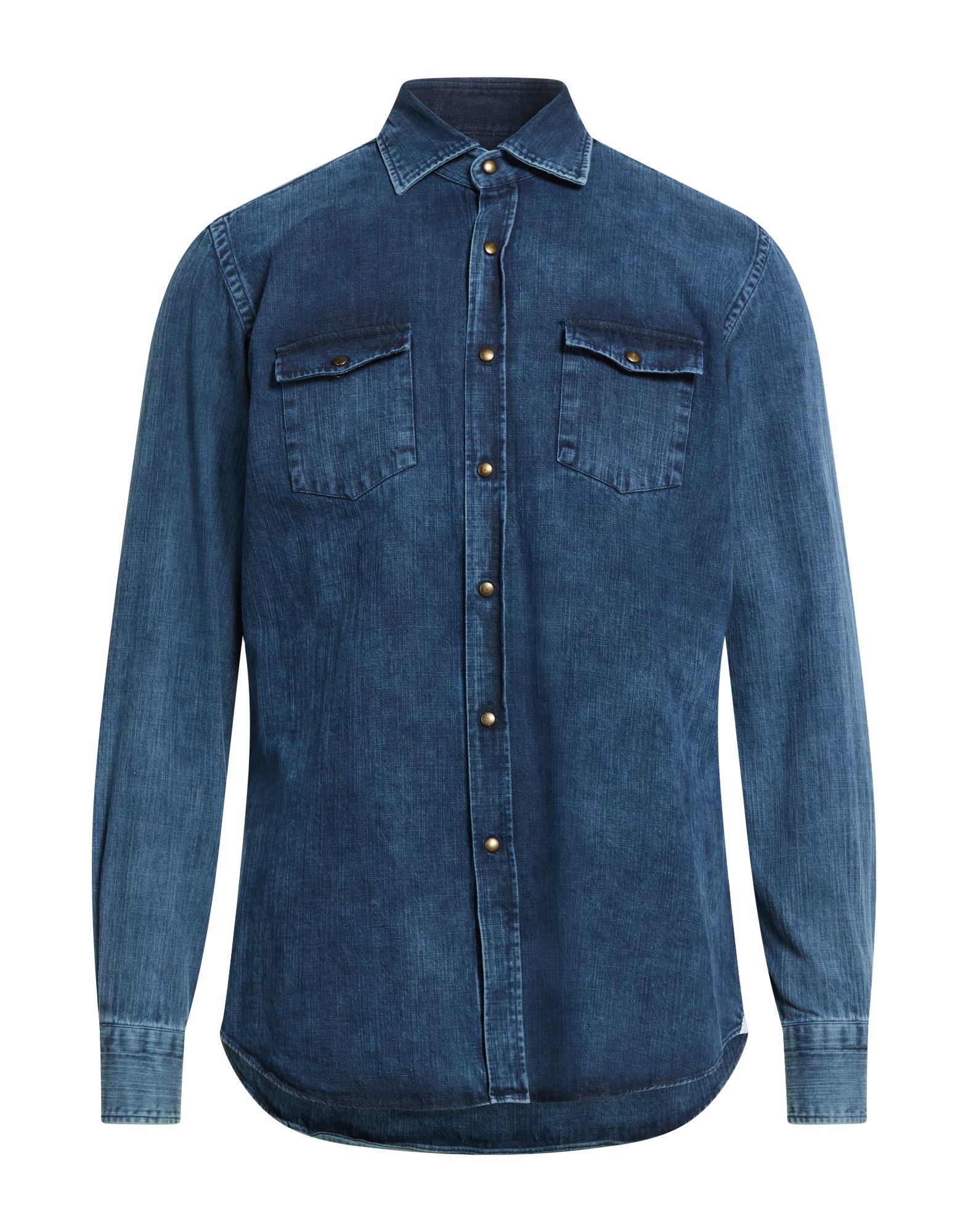 GIANNETTO PORTOFINO Jeanshemd Herren Blau von GIANNETTO PORTOFINO