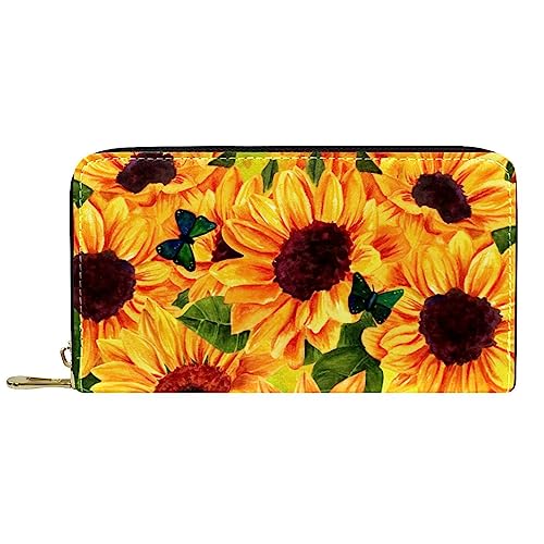 GIAPB Geldbörse für Herren,Damen Geldbörse,Herren Geldbörse,Clutch Geldbörse für Damen,Gelbe Aquarell Sonnenblume von GIAPB