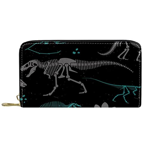 GIAPB Geldbörse für Herren,Damen Geldbörse,Herren Geldbörse,Clutch Geldbörse für Damen,Kunst Dinosaurier Skelett von GIAPB