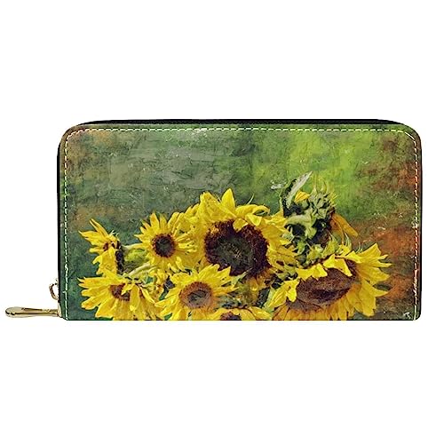 GIAPB Geldbörse für Herren,Damen Geldbörse,Herren Geldbörse,Clutch Geldbörse für Damen,Kunstblumen Sonnenblume von GIAPB