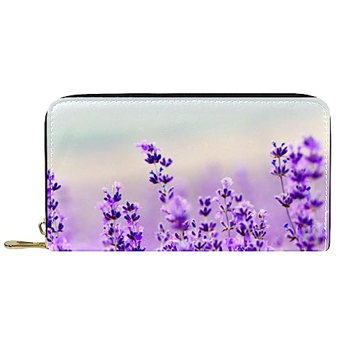 GIAPB Geldbörse für Herren,Damen Geldbörse,Herren Geldbörse,Clutch Geldbörse für Damen,Lila Lavendelblume von GIAPB