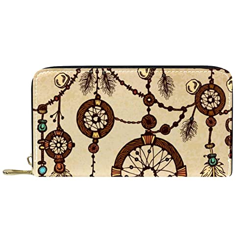 GIAPB Geldbörse für Herren,Damen Geldbörse,Herren Geldbörse,Clutch Geldbörse für Damen,Stammes Bohemian Traumfänger Federn von GIAPB