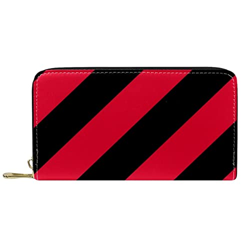GIAPB Portemonnaie für Männer,Portemonnaie Damen,minimalistisches Portemonnaie für Männer,Schwarzer roter Streifen von GIAPB