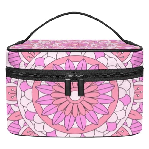 Kosmetik Reisetasche,Make up Organizer Tasche,Abstraktes rosa lila Blumenkunstmuster von GIAPB