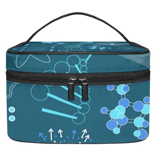 Kosmetik Reisetasche,Make up Organizer Tasche,Blaues Geometrie Kunstmuster von GIAPB