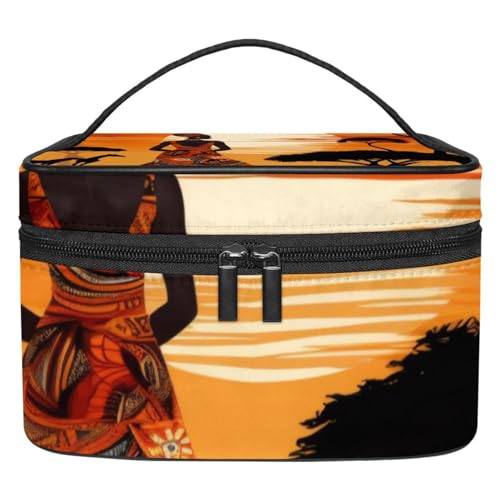 Kosmetik Reisetasche,Schminktaschen für Damen,Afrikanische Tropische Landschaftsfrau von GIAPB