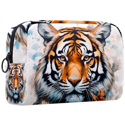 Kosmetik Reisetasche,Schminktaschen für Damen,Bunte Schmetterlings Tiger Illustration von GIAPB