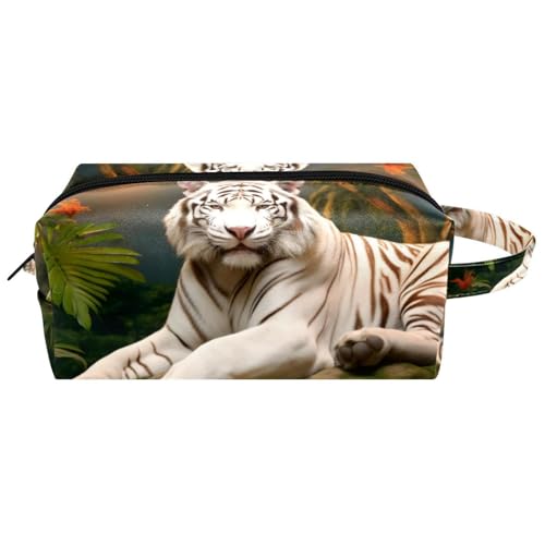 Kosmetik Reisetasche,Schminktaschen für Damen,Dschungeltier Tiger Muster von GIAPB