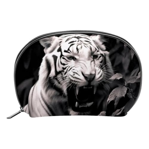 Kosmetik Reisetasche,Schminktaschen für Damen,Schwarz Weiß Tiger von GIAPB