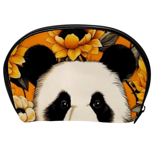 Kosmetik Reisetasche,Schminktaschen für Damen,Tierische Panda Bär Sonnenblumen Kunstillustration von GIAPB