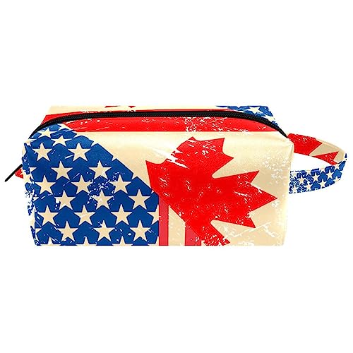 Make up Tasche,Kulturbeutel,Kosmetiktaschen für Damen,Amerikanische und kanadische Flagge von GIAPB