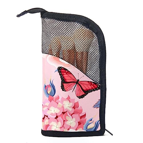 Make up Tasche,Kulturbeutel,Kosmetiktaschen für Damen,Blumen und Schmetterling von GIAPB