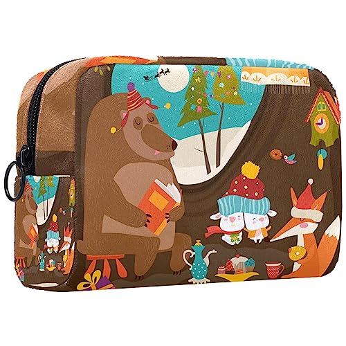 Make up Tasche,Kulturbeutel,Kosmetiktaschen für Damen,Tiere Weihnachten von GIAPB