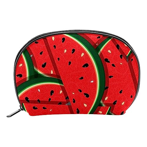 Make up Tasche für Damen,Kosmetiktasche,Reise Kulturbeutel,Cartoon Frucht Wassermelone von GIAPB