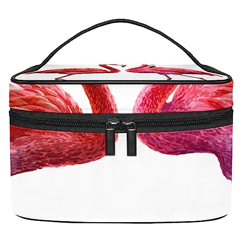 Make up Tasche für Damen,Kosmetiktasche,Reise Kulturbeutel,Roter Flamingo Vogel von GIAPB