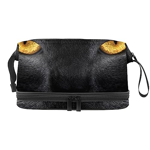 Make up Tasche für Damen,Kosmetiktasche,Reise Kulturbeutel,Schwarzer Katzendruck von GIAPB