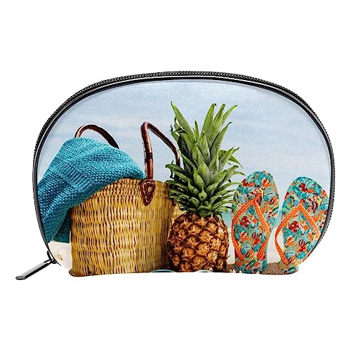 Make up Tasche für Damen,Kosmetiktasche,Reise Kulturbeutel,Strand Ananas Hausschuhe Bild von GIAPB