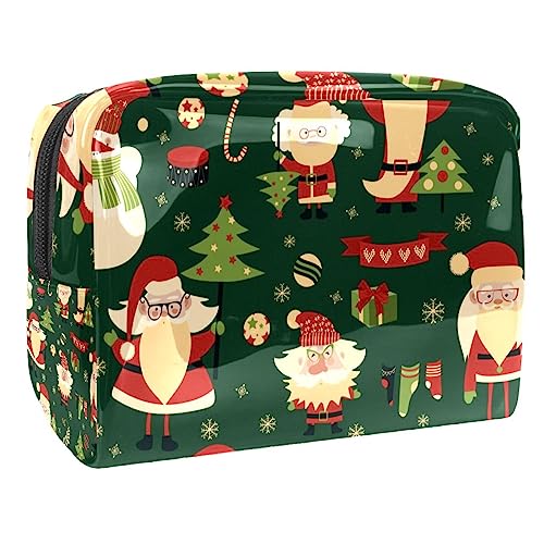 Make up Tasche für Damen,Kosmetiktasche,Reise Kulturbeutel,Weihnachts Weihnachtsmann Muster von GIAPB