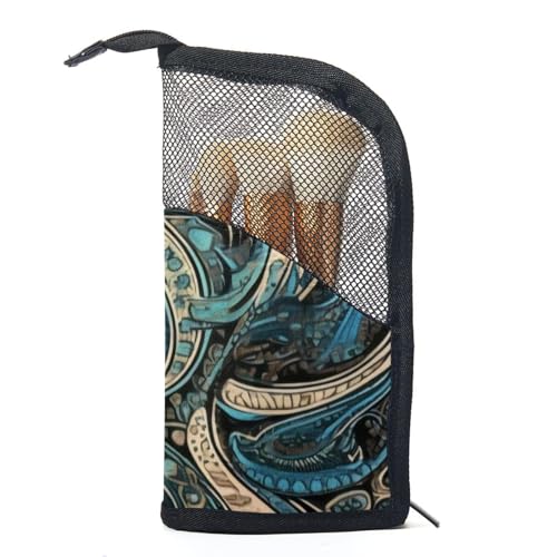 Make up Taschen für Damen,Kulturbeutel für Herren,Abstrakte Retro Cashew Blume Paisley von GIAPB