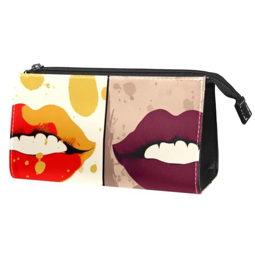 Make up Taschen für Damen,Kulturbeutel für Herren,Abstrakter Kuss Moderne Lippen von GIAPB