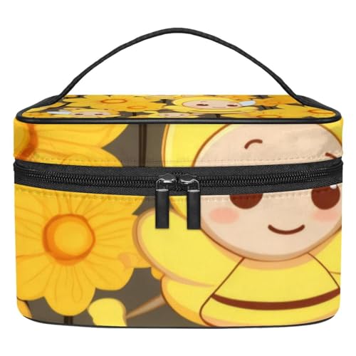 Make up Taschen für Damen,Kulturbeutel für Herren,Biene und Sonnenblume von GIAPB