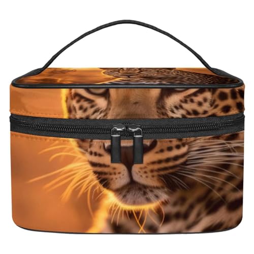 Make up Taschen für Damen,Kulturbeutel für Herren,Dschungeltier Leopardenmuster von GIAPB