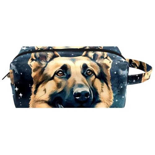 Make up Taschen für Damen,Kulturbeutel für Herren,Schäferhund Tier Sternenhimmel Illustration von GIAPB